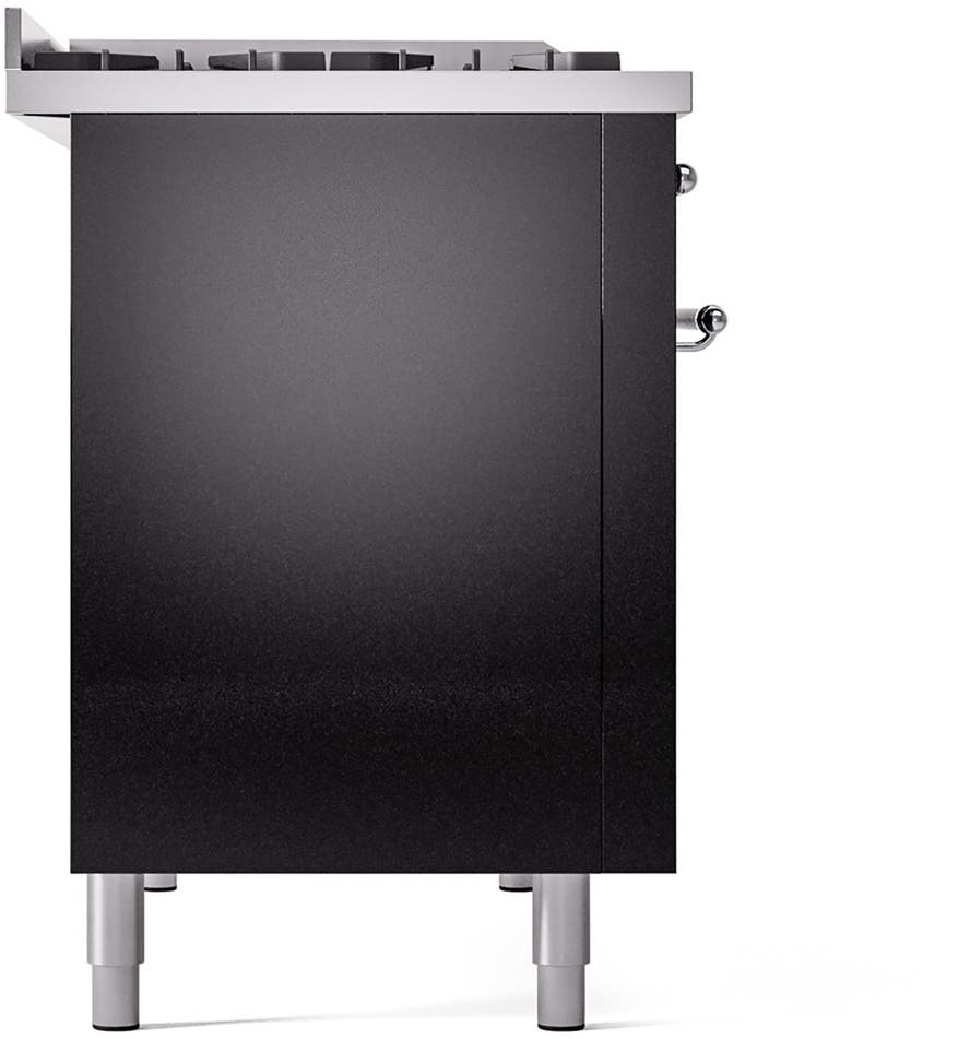 Ilve UP48FNMPBKCLP Glossy Black With Chrome Trim, Lp