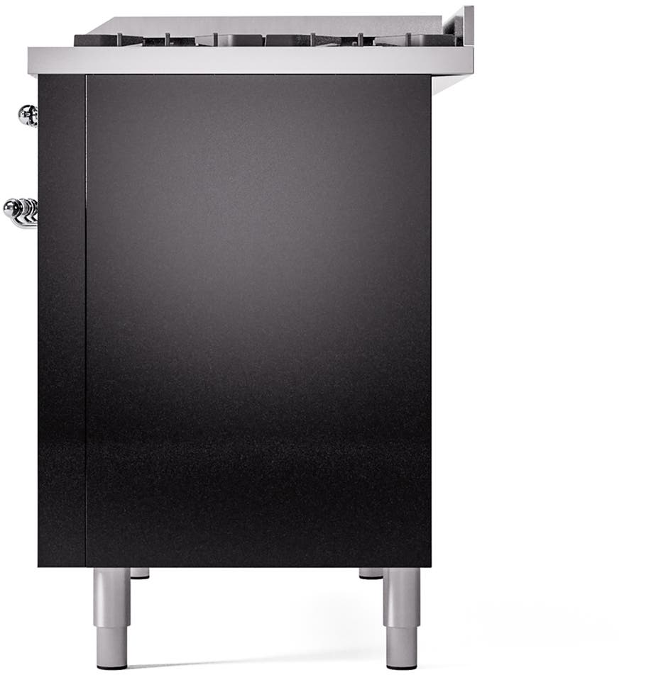 Ilve UP48FNMPBKCLP Glossy Black With Chrome Trim, Lp