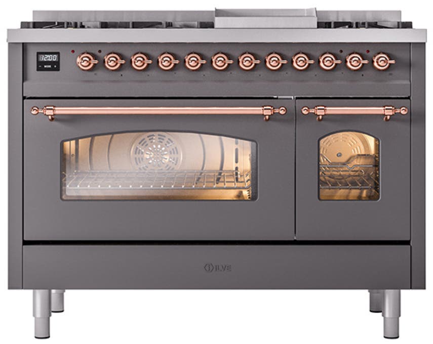 Ilve UP48FNMPMGPLP Graphite Matte With Copper Trim, Lp