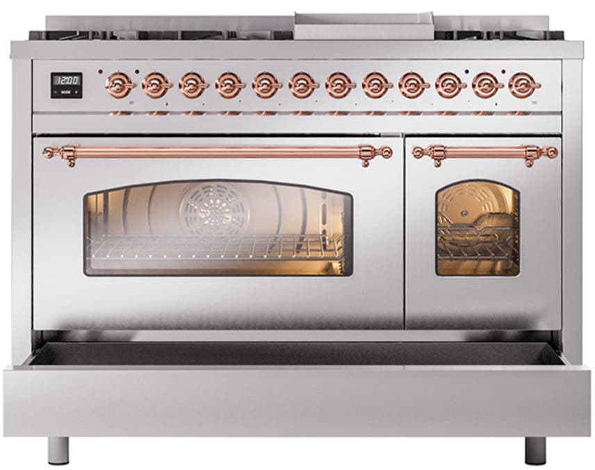Ilve UP48FNMPSSPLP Stainless Steel With Copper Trim, Lp