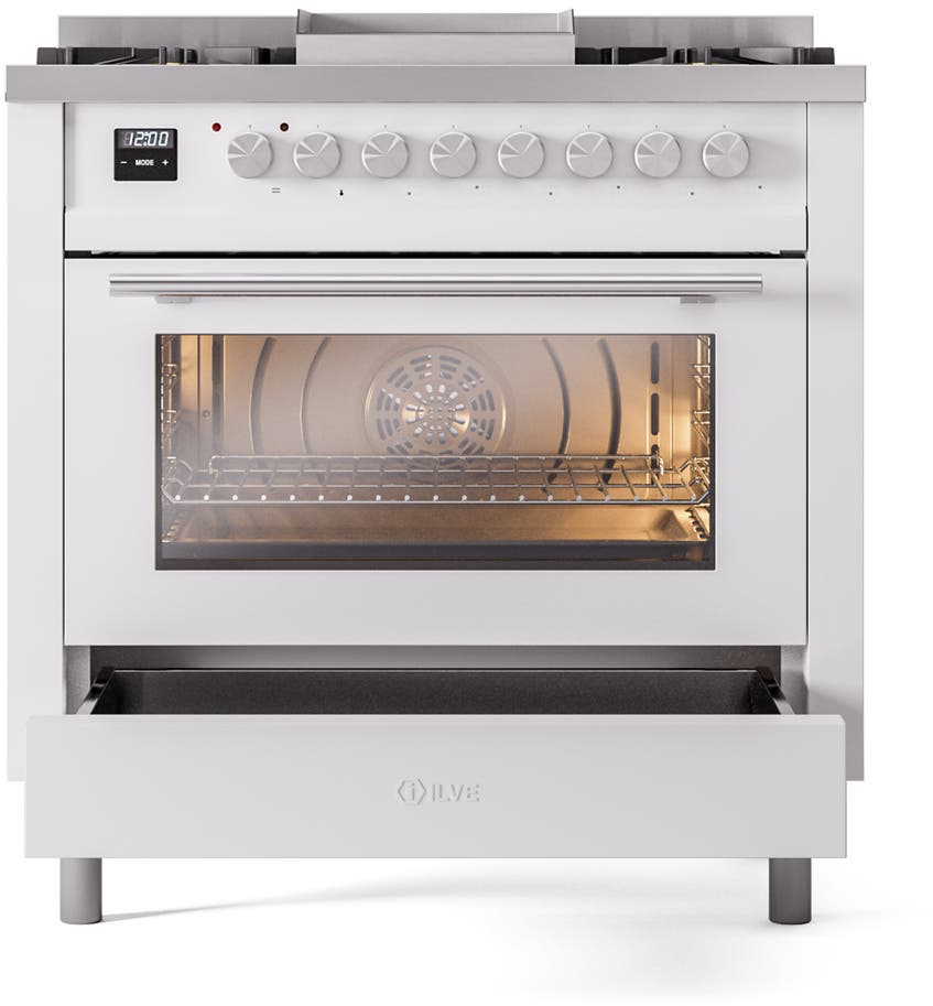 Ilve UP36FWMPWHLP White With Satin Trim, Lp