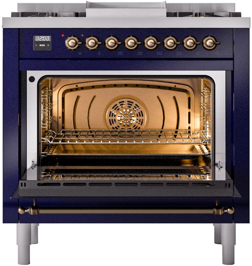 Ilve UP36FNMPMBBLP Midnight Blue With Bronze Trim, Lp