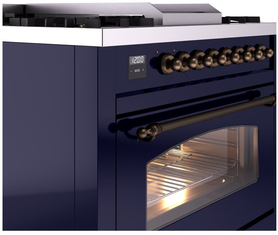 Ilve UP36FNMPMBBLP Midnight Blue With Bronze Trim, Lp