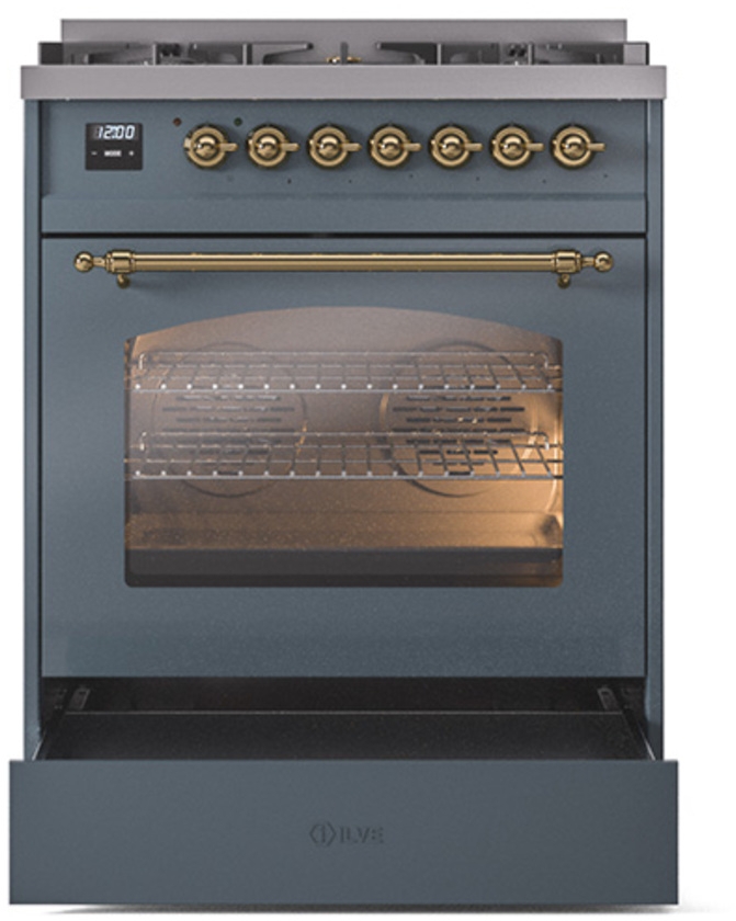 Ilve UP30NMPBGGLP Blue Grey With Brass Trim, Lp