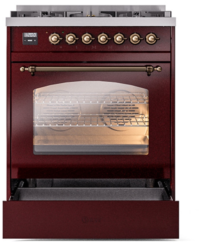 Ilve UP30NMPBUBLP Burgundy With Bronze Trim, Lp