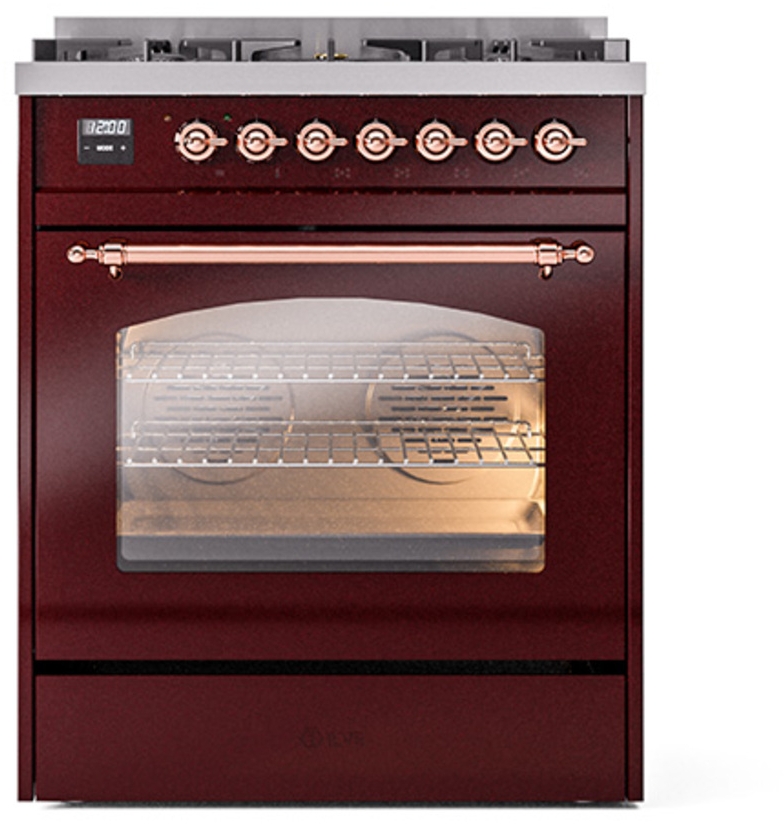 Ilve UP30NMPBUPLP Burgundy With Copper Trim, Lp