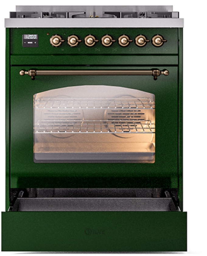 Ilve UP30NMPEGBLP Emerald Green With Bronze Trim, Lp