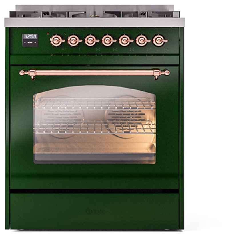 Ilve UP30NMPEGPLP Emerald Green With Copper Trim, Lp