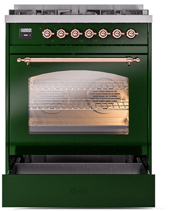 Ilve UP30NMPEGPLP Emerald Green With Copper Trim, Lp