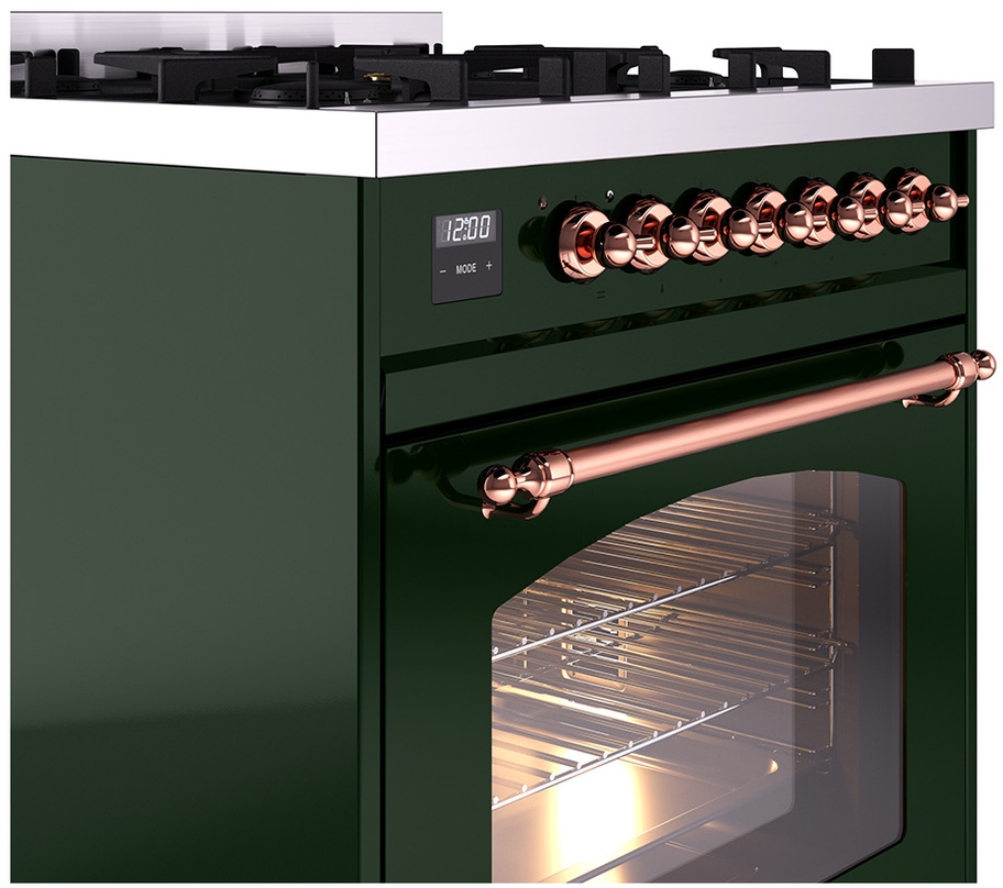 Ilve UP30NMPEGPLP Emerald Green With Copper Trim, Lp