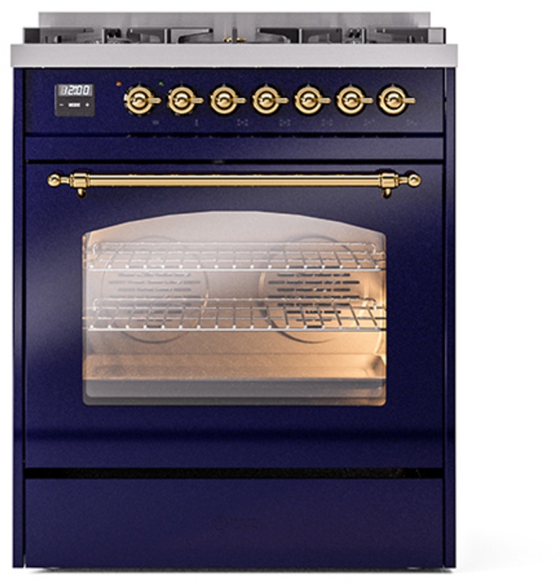 Ilve UP30NMPMBGLP Midnight Blue With Brass Trim, Lp