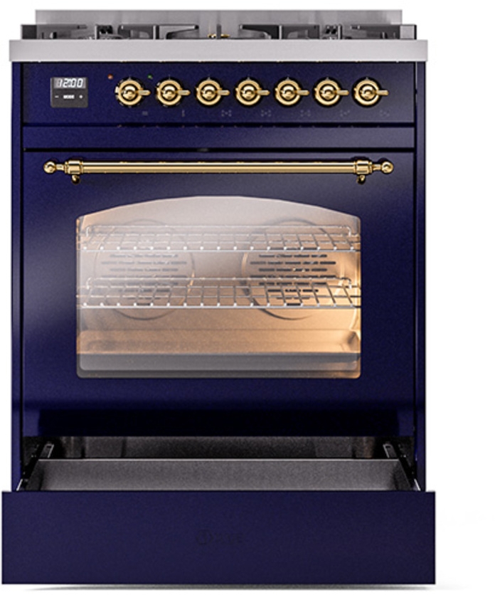 Ilve UP30NMPMBGLP Midnight Blue With Brass Trim, Lp