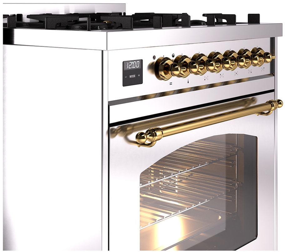 Ilve UP30NMPSSGLP Stainless Steel With Brass Trim, Lp