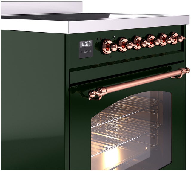 Ilve UPI304NMPEGP 30 inch All Electric Range: Emerald Green Copper