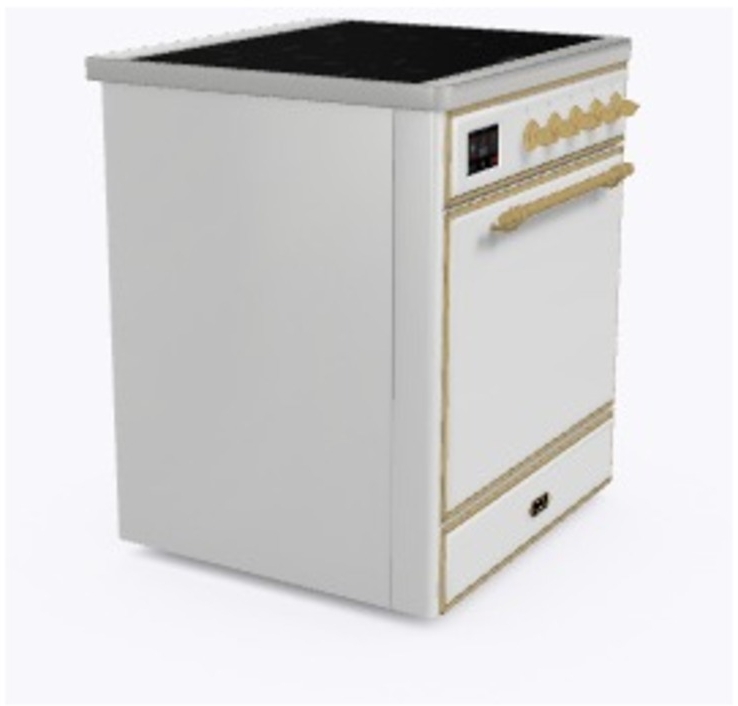 Ilve UMI30QNE3WHG White W/ Brass Trim