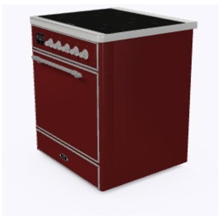 Ilve UMI30QNE3BUC Burgundy W/ Chrome Trim