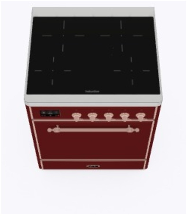 Ilve UMI30QNE3BUP Burgundy W/ Copper Trim