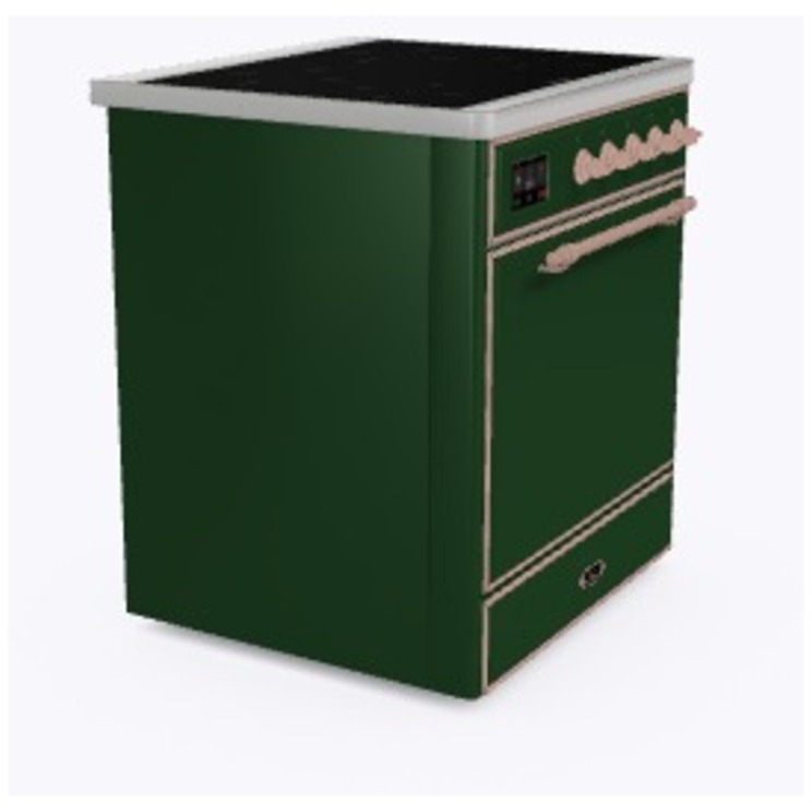 Ilve UMI30QNE3EGP Emerald Green W/ Copper Trim