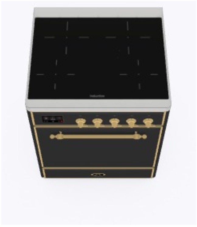 Ilve UMI30QNE3MGG Matte Graphite W/ Brass Trim