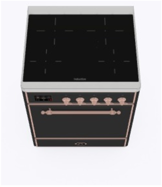 Ilve UMI30QNE3MGP Matte Graphite W/ Copper Trim