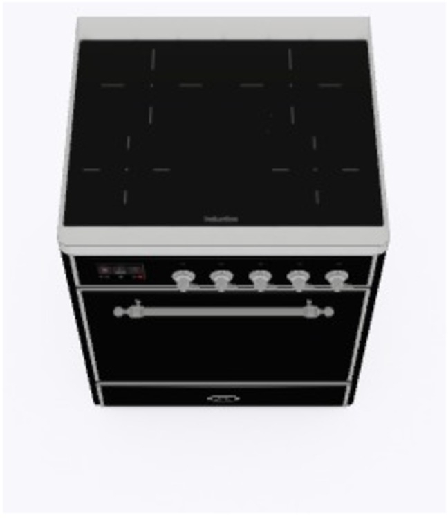 Ilve UMI30QNE3BKC Glossy Black W/ Chrome Trim