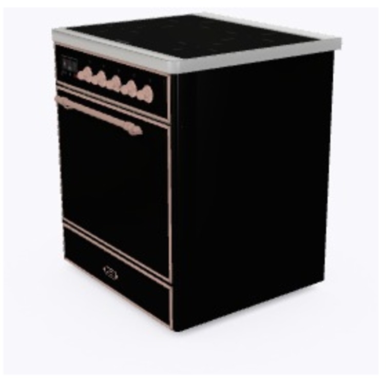 Ilve UMI30QNE3BKP Glossy Black W/ Copper Trim