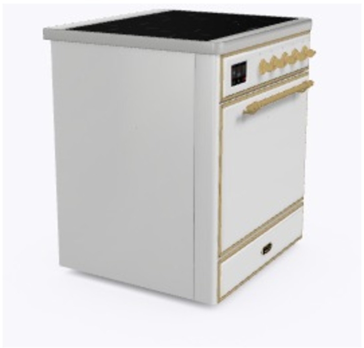 Ilve UMI09QNS3WHG White W/ Brass Trim