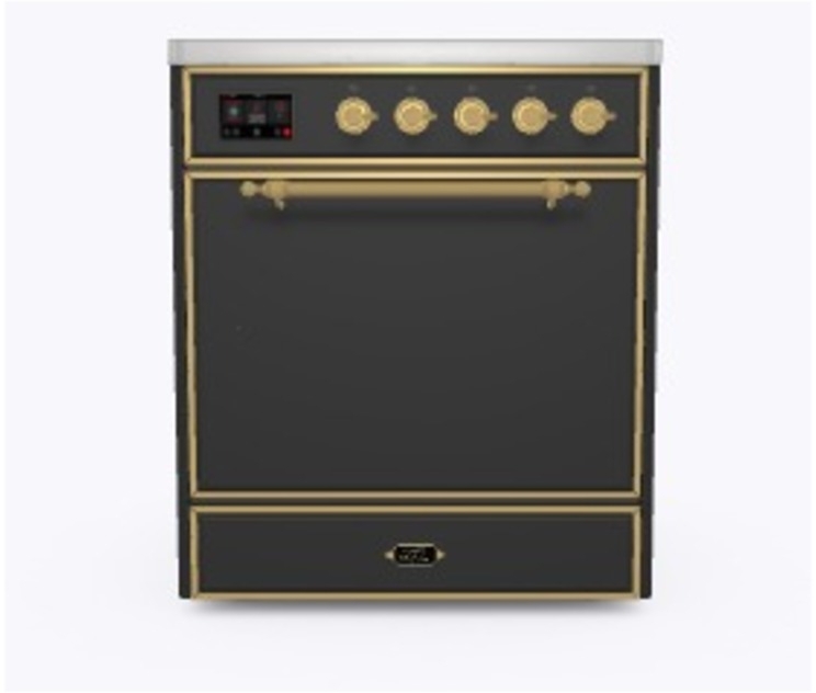 Ilve UMI09QNS3MGG Matte Graphite W/ Brass Trim