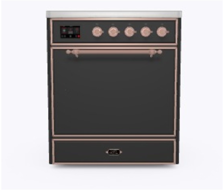 Ilve UMI09QNS3MGP Matte Graphite W/ Copper Trim