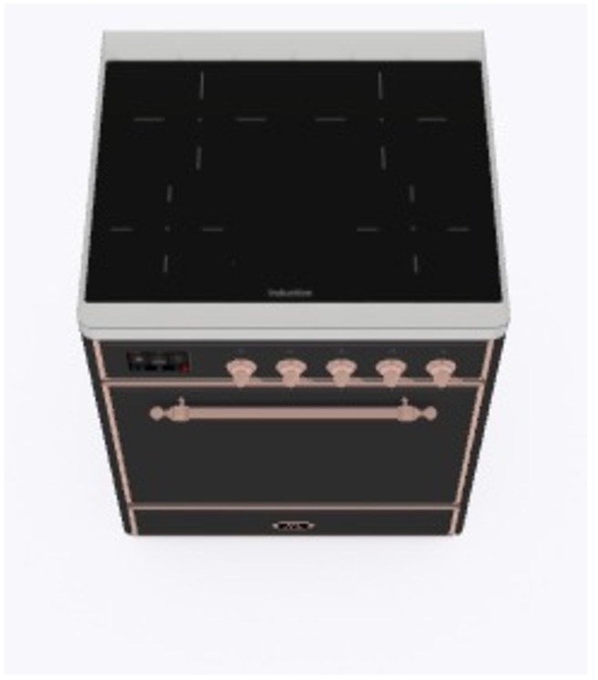 Ilve UMI09QNS3MGP Matte Graphite W/ Copper Trim