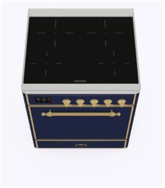 Ilve UMI09QNS3MBG Midnight Blue W/ Brass Trim