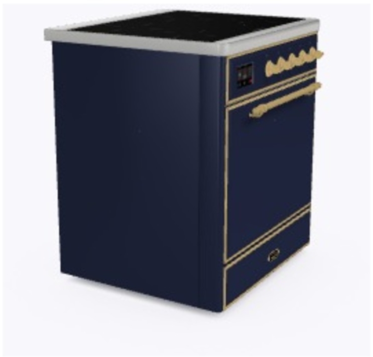 Ilve UMI09QNS3MBG Midnight Blue W/ Brass Trim