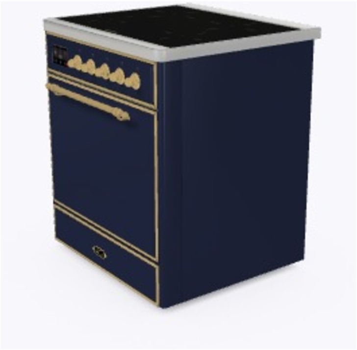 Ilve UMI09QNS3MBG Midnight Blue W/ Brass Trim