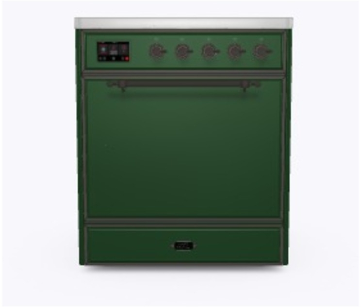 Ilve UMI09QNS3EGB Emerald Green W/ Bronze Trim