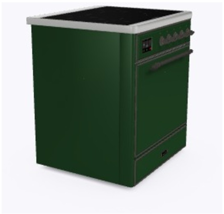 Ilve UMI09QNS3EGB Emerald Green W/ Bronze Trim