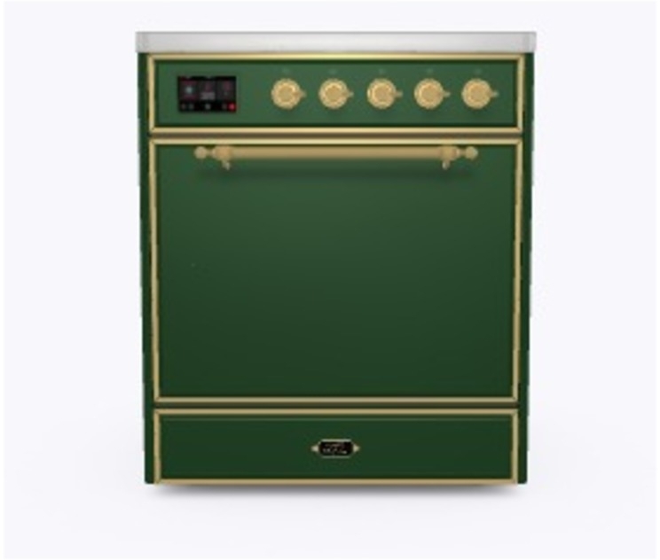 Ilve UMI09QNS3EGG Emerald Green W/ Brass Trim