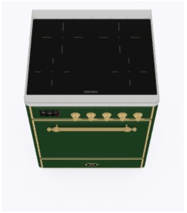 Ilve UMI09QNS3EGG Emerald Green W/ Brass Trim