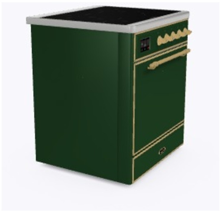 Ilve UMI09QNS3EGG Emerald Green W/ Brass Trim