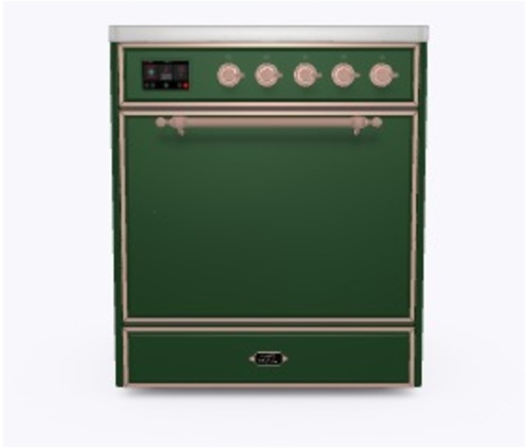 Ilve UMI09QNS3EGP Emerald Green W/ Copper Trim