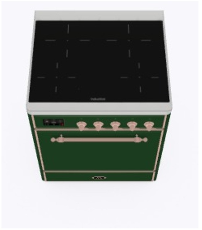 Ilve UMI09QNS3EGP Emerald Green W/ Copper Trim