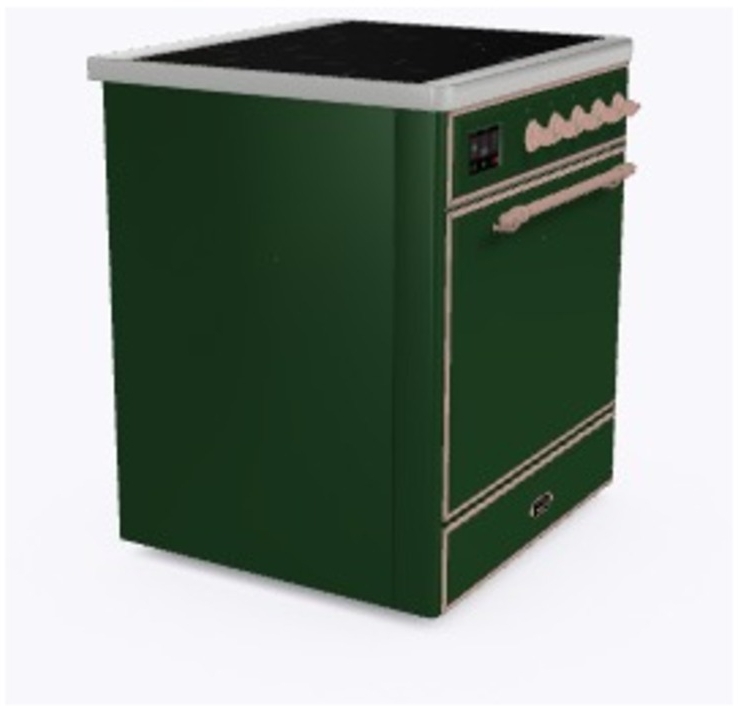 Ilve UMI09QNS3EGP Emerald Green W/ Copper Trim