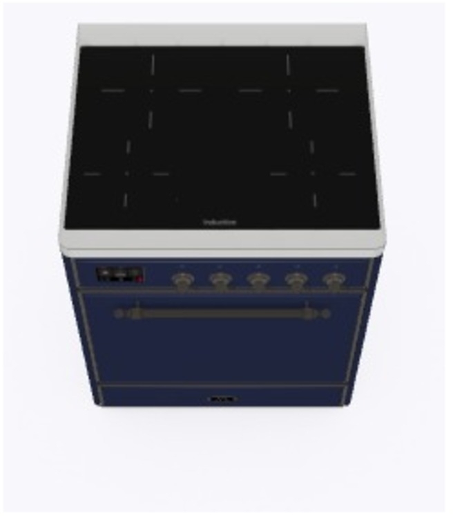 Ilve UMI09QNS3MBB Midnight Blue W/ Bronze Trim