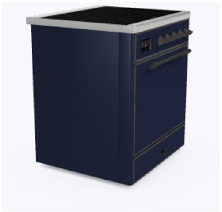 Ilve UMI09QNS3MBB Midnight Blue W/ Bronze Trim