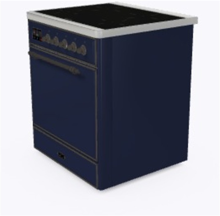 Ilve UMI09QNS3MBB Midnight Blue W/ Bronze Trim