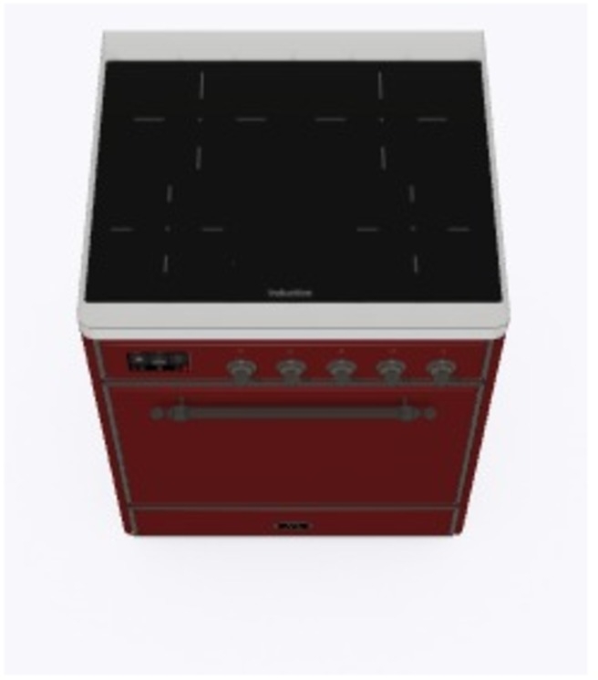 Ilve UMI09QNS3BUB Burgundy W/ Bronze Trim