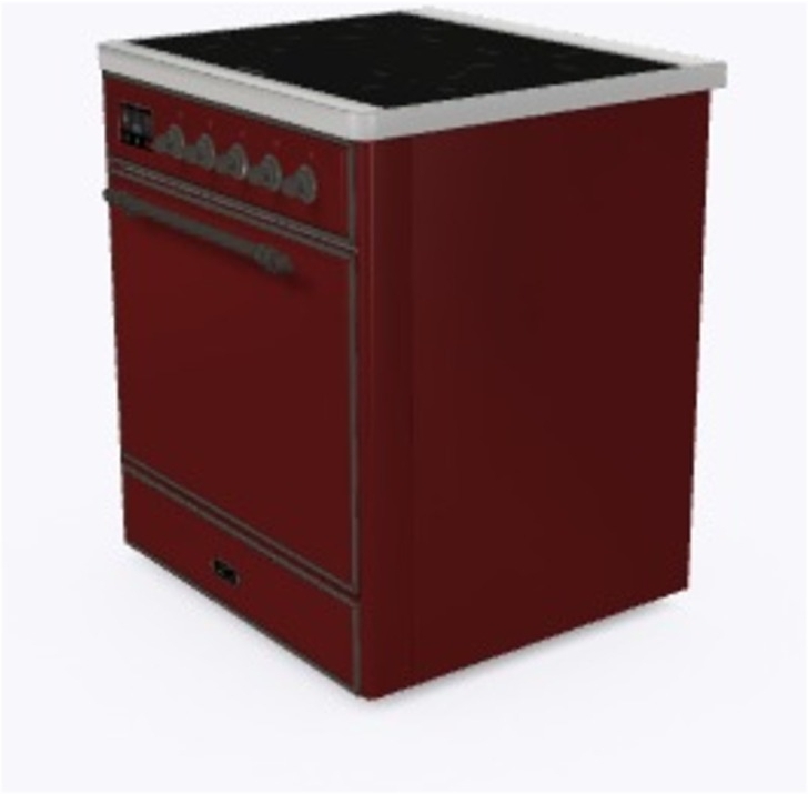 Ilve UMI09QNS3BUB Burgundy W/ Bronze Trim