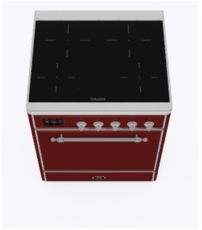 Ilve UMI09QNS3BUC Burgundy W/ Chrome Trim