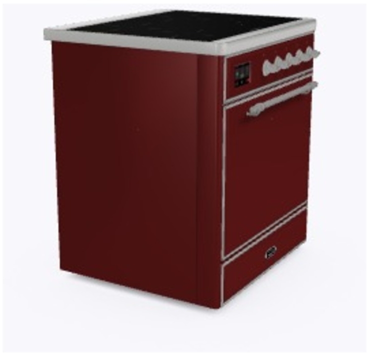 Ilve UMI09QNS3BUC Burgundy W/ Chrome Trim