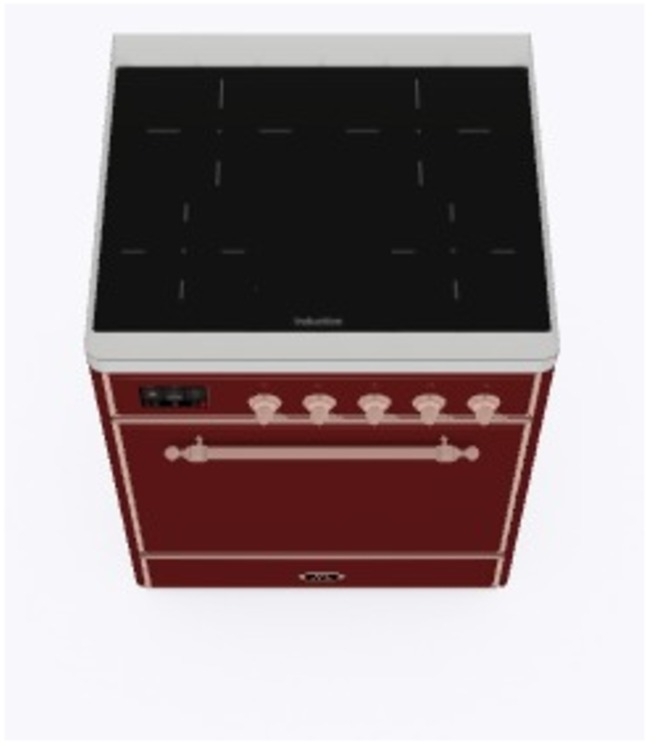 Ilve UMI09QNS3BUP Burgundy W/ Copper Trim