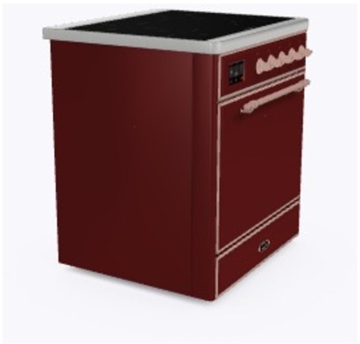 Ilve UMI09QNS3BUP Burgundy W/ Copper Trim